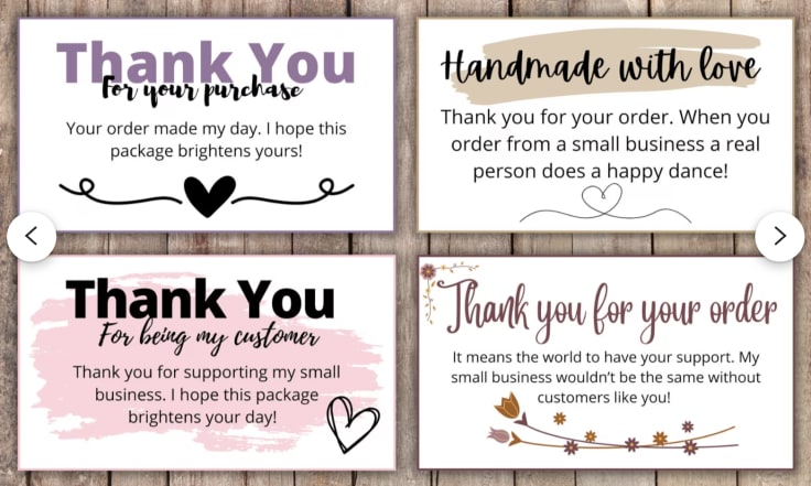 thank you for your order cards