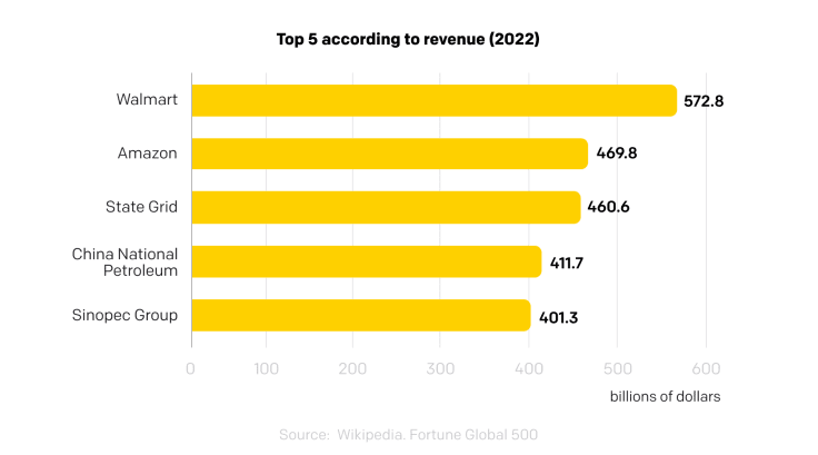 top 5 companies according to revenue