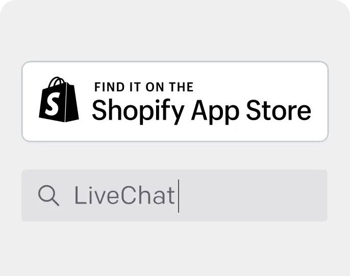 Searching LiveChat app in the Shopify app store