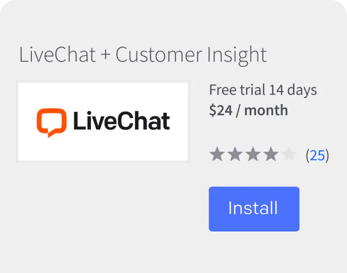 Installing LiveChat app from the BigCommerce app marketplace