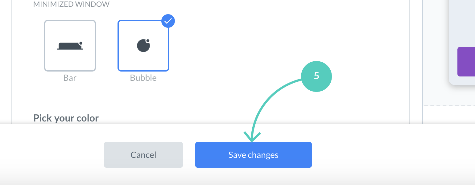 Chat widget configurator: save changes