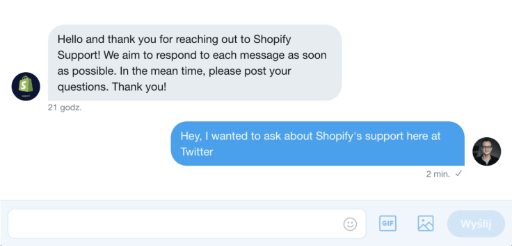 Shopify twitter support