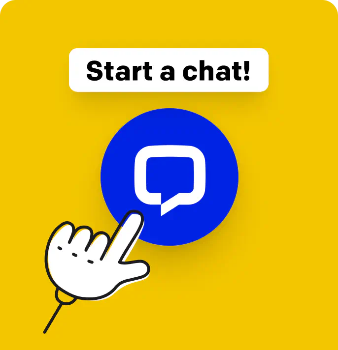 Screenshot of LiveChat on mobile device with Customer Support avaible 24/7